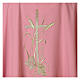 Pink chasuble with ears of wheat, grapes and cross, 100% polyester s6