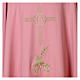 Pink chasuble with JHS, grapes, ears of wheat and cross, 100% polyester s2