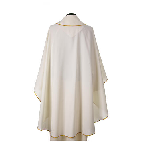 Chasuble mariale impression Notre-Dame de Fatima 100% polyester couleur ivoire 4