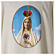 Chasuble mariale impression Notre-Dame de Fatima 100% polyester couleur ivoire s2