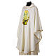 Chasuble mariale impression Notre-Dame de Fatima 100% polyester couleur ivoire s3