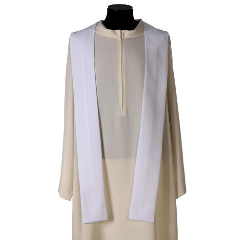 Chasuble mariale impression Notre-Dame de Fatima 100% polyester blanc 5