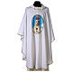 Chasuble mariale impression Notre-Dame de Fatima 100% polyester blanc s1