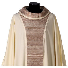 Chasuble in pure wool with brown gallon