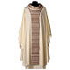 Chasuble in pure wool with brown gallon s1