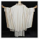 Ivory chasuble of hand-woven raw silk with golden ribbons by Atelier Sirio s1