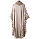 Ivory chasuble of hand-woven raw silk with golden ribbons by Atelier Sirio s13