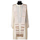 Ivory chasuble of hand-woven raw silk with golden ribbons by Atelier Sirio s16