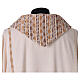 Chasuble ivoire soie grège tissée à la main rubans dorés Atelier Sirio s8