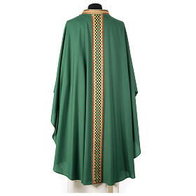 Woolen chasuble "Linea M" with velvet braided orphrey by Atelier Sirio