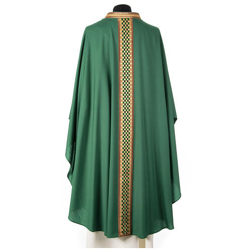 Woolen chasuble "Linea M" with velvet braided orphrey by Atelier Sirio 2