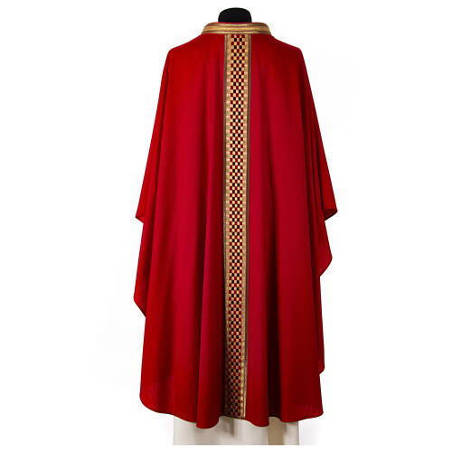 Woolen chasuble "Linea M" with velvet braided orphrey by Atelier Sirio 18