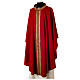 Woolen chasuble "Linea M" with velvet braided orphrey by Atelier Sirio s5