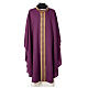 Woolen chasuble "Linea M" with velvet braided orphrey by Atelier Sirio s11