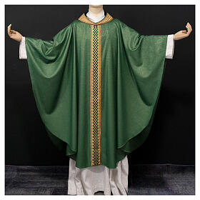 Chasuble "Linea M" with lurex and braided orphrey by Atelier Sirio