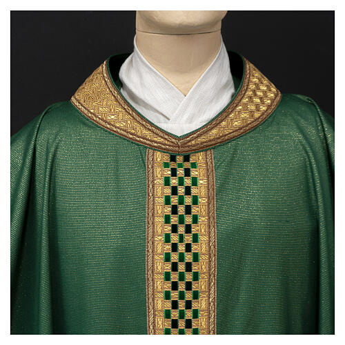 Chasuble "Linea M" with lurex and braided orphrey by Atelier Sirio 13