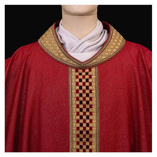 Chasuble "Linea M" with lurex and braided orphrey by Atelier Sirio 15