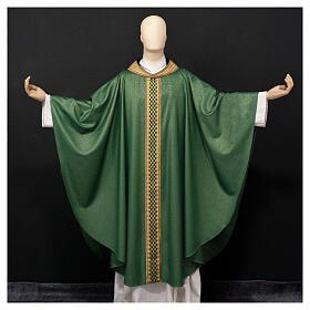 Chasuble 'Line M' wool with lurex braided stolons Atelier Sirio