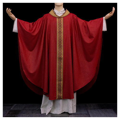 Chasuble 'Line M' wool with lurex braided stolons Atelier Sirio 4