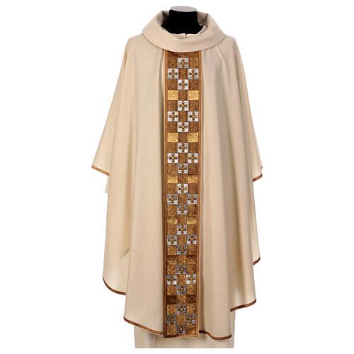 Casula stolone dorato pietrine 100% lana lurex Atelier Sirio 2