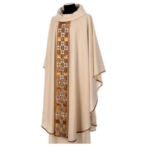 Casula stolone dorato pietrine 100% lana lurex Atelier Sirio 6