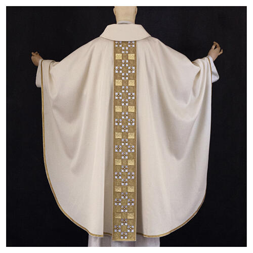 Casula stolone dorato pietrine 100% lana lurex Atelier Sirio 9