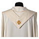 Marian chasuble "Linea M", wool and lurew, blue and golden orphrey, Atelier Sirio s9