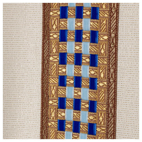 Casula mariana 'Linea M' lana lurex stolone oro blu Atelier Sirio 2