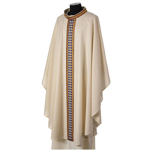 Casula mariana 'Linea M' lana lurex stolone oro blu Atelier Sirio 3