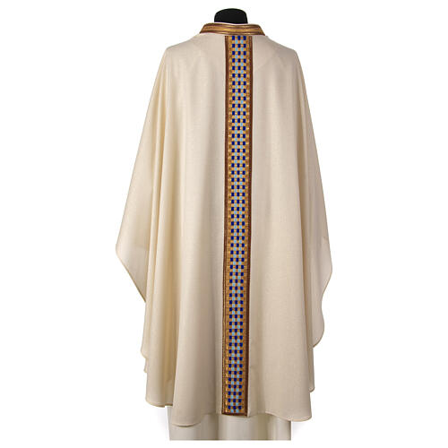 Marian Chasuble 'M Line' wool lurex blue gold stole Atelier Sirio 7