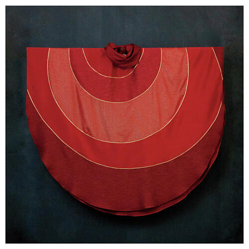 Ornat 'Experience' odcienie czerwieni, tkaniny mieszane, złote linie, Atelier Sirio 4