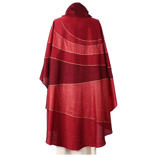 Ornat 'Experience' odcienie czerwieni, tkaniny mieszane, złote linie, Atelier Sirio 8
