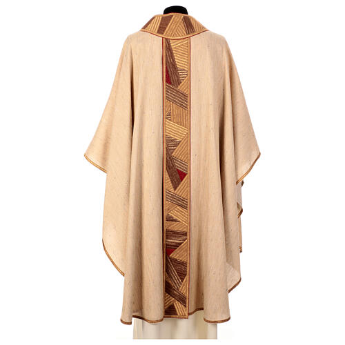 Chasuble "Luce" with golden and bronze geometric orphrey by Atelier Sirio 11