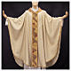 Chasuble "Luce" bande centrale géométrique or bronze Atelier Sirio s1