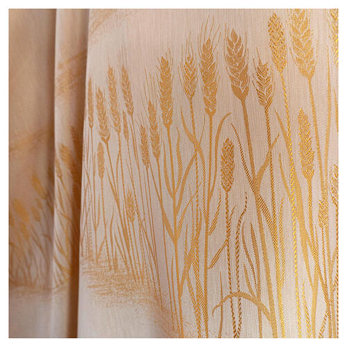 Chasuble with golden ears of wheat, jacquard rayon and cotton fabric, Atelier Sirio 3