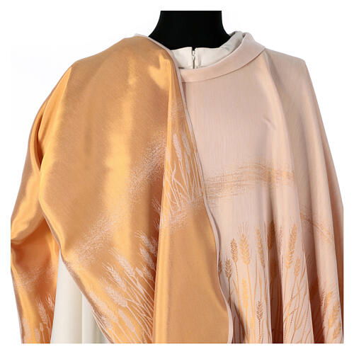Casulla espigas dorada tejido jacquard rayon algodón Atelier Sirio 5