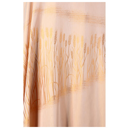 Casulla espigas dorada tejido jacquard rayon algodón Atelier Sirio 9