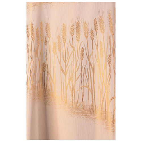 Chasuble golden wheat jacquard rayon cotton fabric Atelier Sirio 7