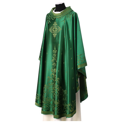 Gamma chasuble with embroidered stole and stones, woven design 3