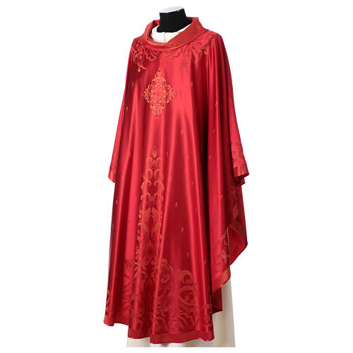 Gamma chasuble with embroidered stole and stones, woven design 5