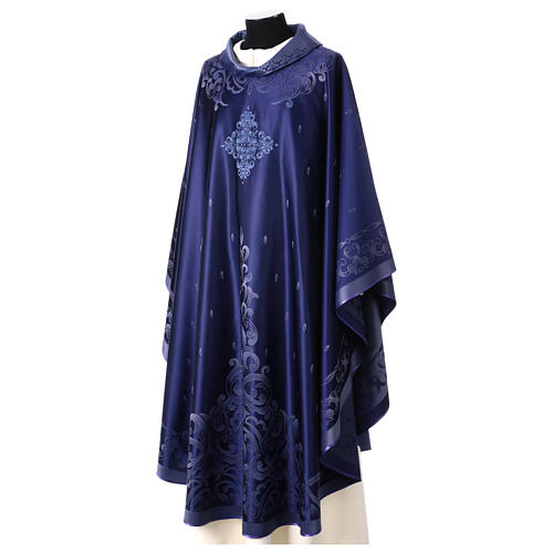 Gamma chasuble with embroidered stole and stones, woven design 9