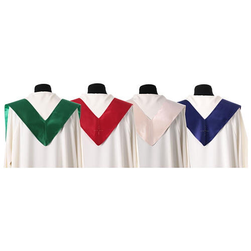 Gamma chasuble with embroidered stole and stones, woven design 15
