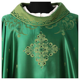 Chasuble Gamma stole embroidered with stones textured fabric