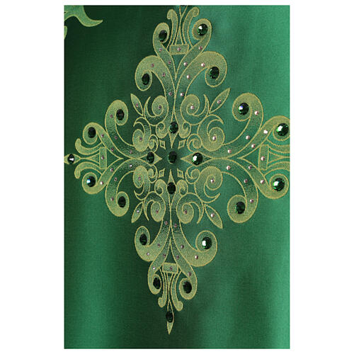 Chasuble Gamma stole embroidered with stones textured fabric 10