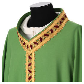 Pure woolen chasuble by Gamma with trimming braided by hand