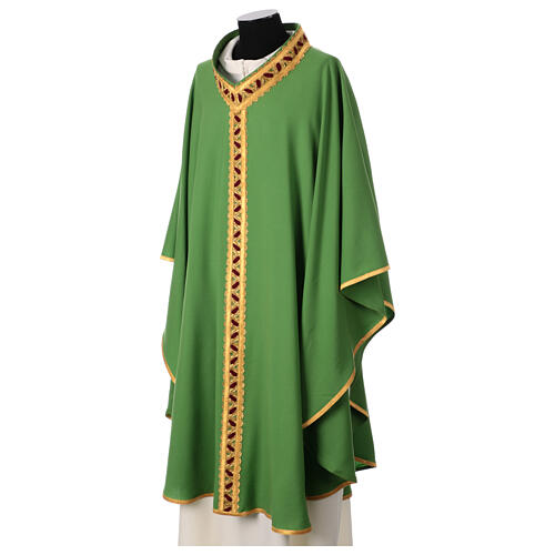Pure woolen chasuble by Gamma with trimming braided by hand 3