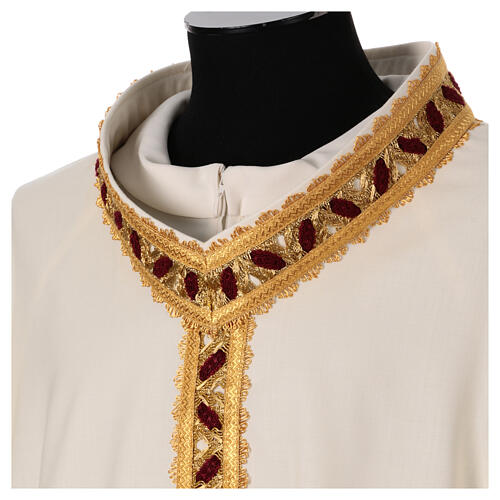 Pure woolen chasuble by Gamma with trimming braided by hand 6