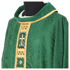Gamma chasuble with golden trimming and embroidery, acetate and viscose
