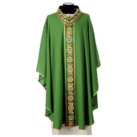 Gamma chasuble with Chi-Rho embroidered orphrey, pure wool