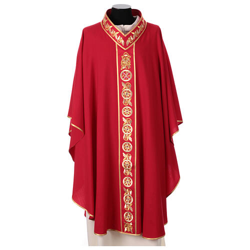 Gamma chasuble with Chi-Rho embroidered orphrey, pure wool 4
